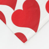 Big Red Heart, Love, white Valentijnsdag Fleece Deken (Hoek)