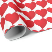Big Red Heart, Love, white Valentijnsdag gift Cadeaupapier (Rol Hoek)