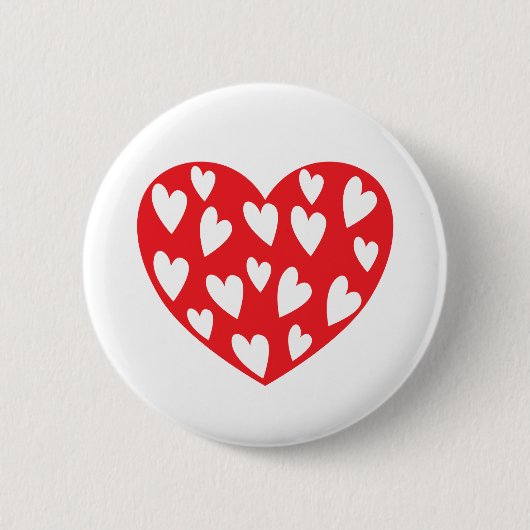 Big Red Heart Ronde Button 5,7 Cm (Voorkant)