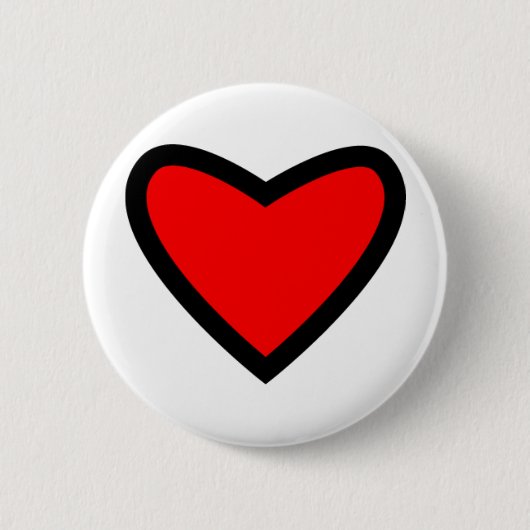 Big Red Heart Ronde Button 5,7 Cm (Voorkant)