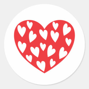 Big Red Heart Ronde Sticker