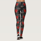 Big Red Hearts op zwart  Leggings (Achterkant)