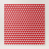 Big Red Hearts patroon witte Valentijnsdag Legpuzzel (Verticaal)
