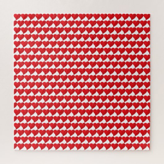 Big Red Hearts patroon witte Valentijnsdag Legpuzzel (Verticaal)