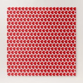 Big Red Hearts patroon witte Valentijnsdag Legpuzzel (Horizontaal)