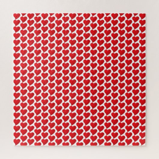 Big Red Hearts patroon witte Valentijnsdag Legpuzzel (Verticaal)