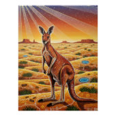 Big Red Kangaroo in Australian outback Perfect Poster (Voorkant)