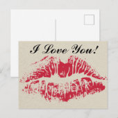 Big Red Kiss Valentijnsdag voor hem Feestdagenkaart (Voorkant / Achterkant)