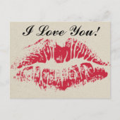 Big Red Kiss Valentijnsdag voor hem Feestdagenkaart (Voorkant)