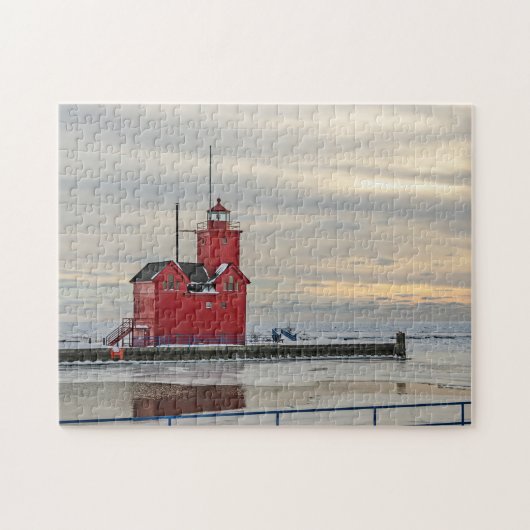 Big Red Lighthouse in Holland MI - 252 stuk Legpuzzel (Horizontaal)