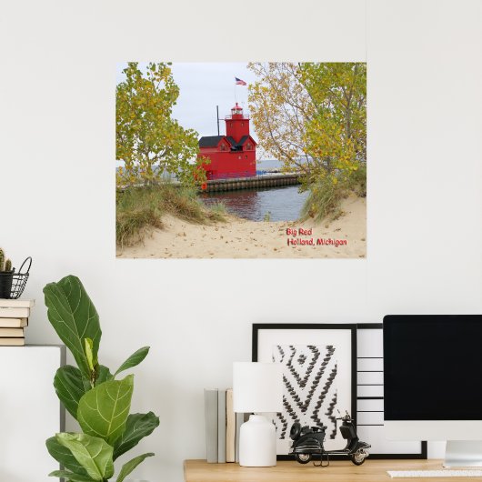 Big Red Lighthouse Poster (Thuiskantoor)