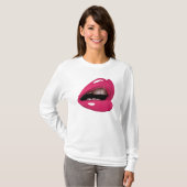 Big Red Lips Hoodie T-shirt (Voorkant volledig)