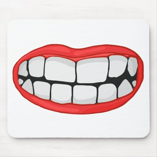 Big Red Lips met Teeth Muismat (Voorkant)