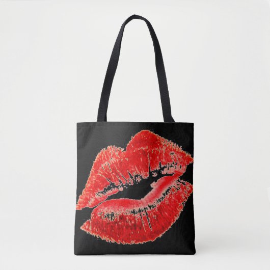 Big Red Lips Tote Bag (Voorkant)