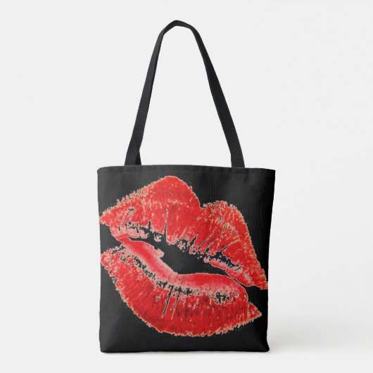 Big Red Lips Tote Bag (Achterkant)