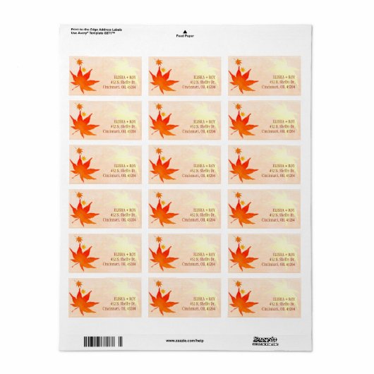 Big Red Maple Leaf Weddenschap Etiket (Full Sheet)