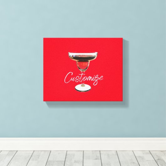Big Red Margarita Cocktail Drink Thunder_Cove Canvas Afdruk (Insitu (Houten vloer))