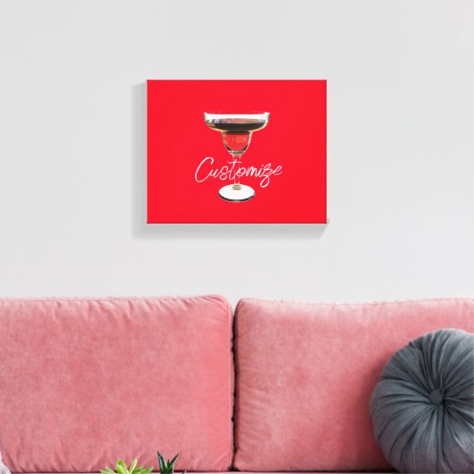 Big Red Margarita Cocktail Drink Thunder_Cove Canvas Afdruk (Insitu (Woonkamer))