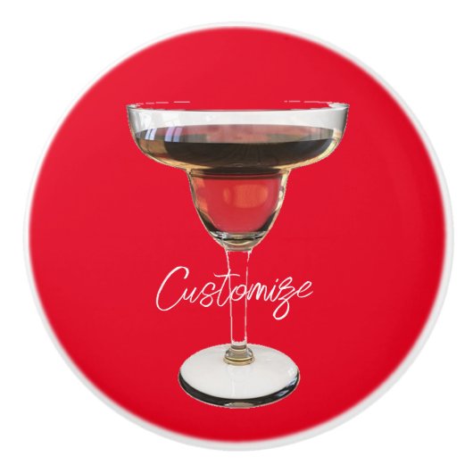 Big Red Margarita Cocktail Drink Thunder_Cove Keramische Knop (Voorkant)