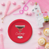 Big Red Margarita Cocktail Drink Thunder_Cove Papieren Bordje (Feest)