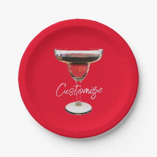 Big Red Margarita Cocktail Drink Thunder_Cove Papieren Bordje (Voorkant)