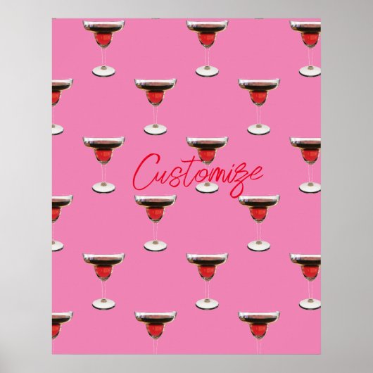 Big Red Margarita Cocktail Drink Thunder_Cove Poster (Voorkant)