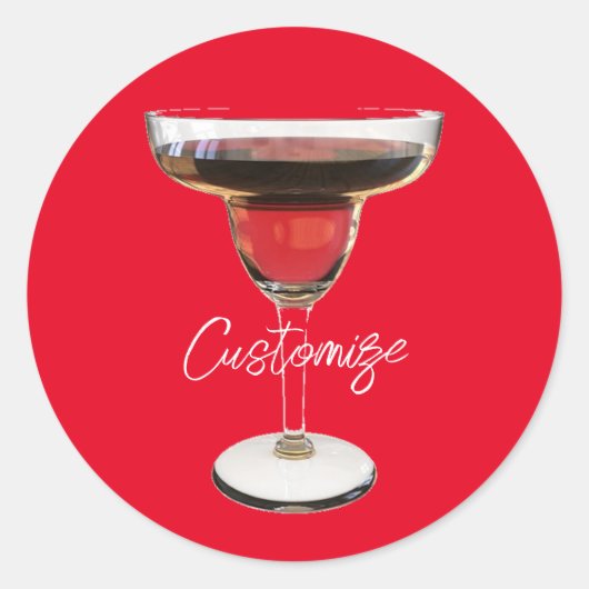 Big Red Margarita Cocktail Drink Thunder_Cove Ronde Sticker (Voorkant)