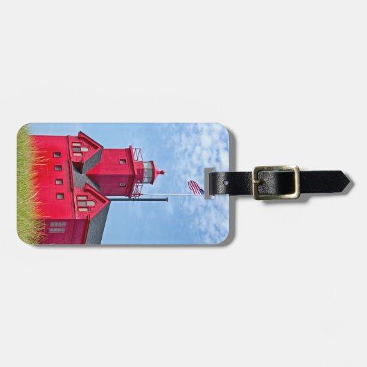 Big Red Michigan Lighthouse Bagagelabel (Voorkant horizontaal)