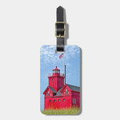 Big Red Michigan Lighthouse Bagagelabel (Voorkant verticaal)