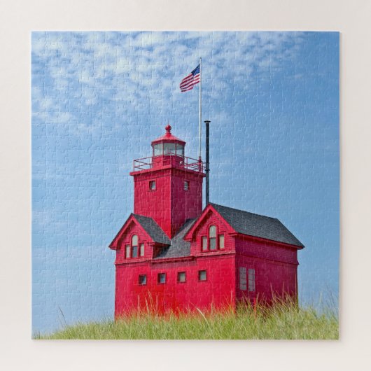 Big Red Michigan Lighthouse Legpuzzel (Verticaal)