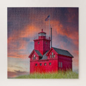 Big Red Michigan Lighthouse Legpuzzel (Verticaal)