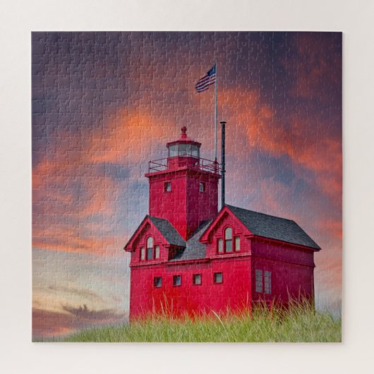 Big Red Michigan Lighthouse Legpuzzel (Verticaal)