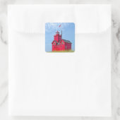 Big Red Michigan Lighthouse Vierkante Sticker (Tas)