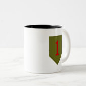 Big Red One, 1st ID-patch Tweekleurige Koffiemok (Voorkant rechts)