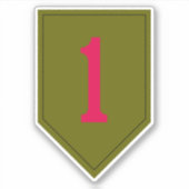 Big Red One vinyl gesneden sticker (Voorkant)