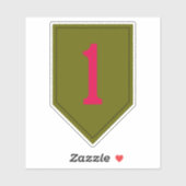 Big Red One vinyl gesneden sticker (Vel)