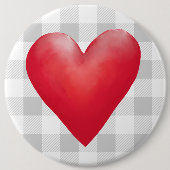 Big Red Painted Heart | Valentijn met buffelstang Ronde Button 6,0 Cm (Voorkant)