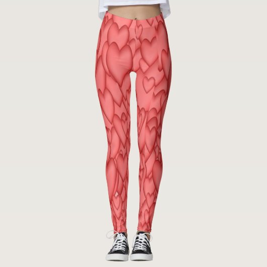 Big RED & PINK Hearts! JONGE PANTS Complimenteren  Leggings (Voorkant)