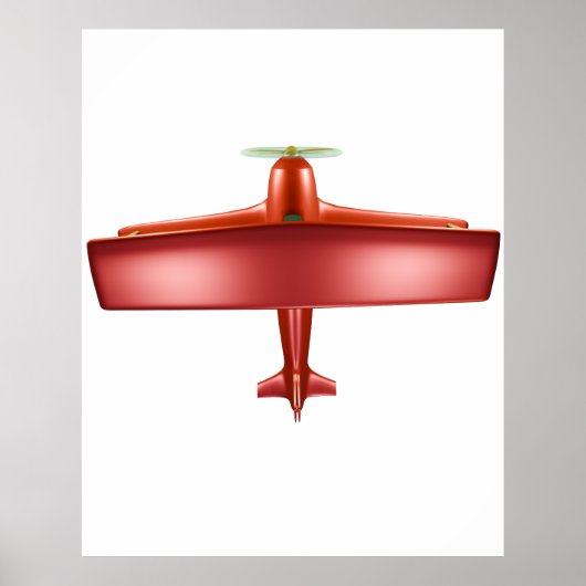 Big Red Plane Aviation Poster (Voorkant)