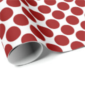 Big Red Polka Dot patroon Cadeaupapier (Rol Hoek)