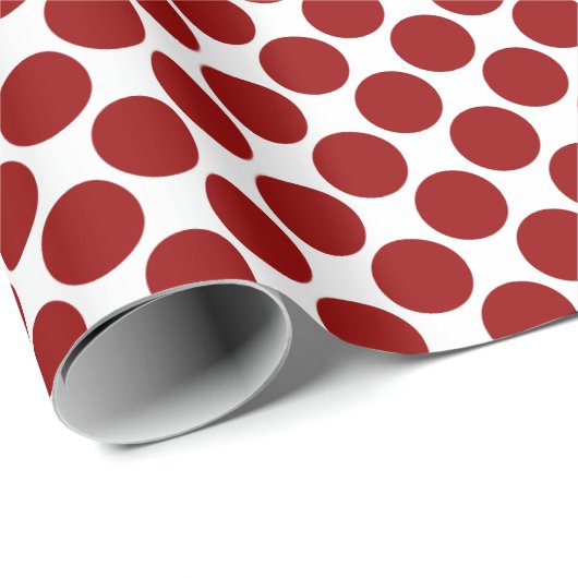 Big Red Polka Dot patroon Cadeaupapier (Rol Hoek)