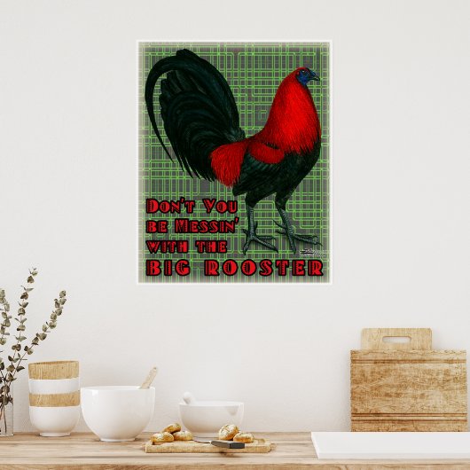Big Red Rooster Poster (Keuken)