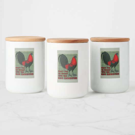 Big Red Rooster Voedselcontainer Etiket (Flessen)