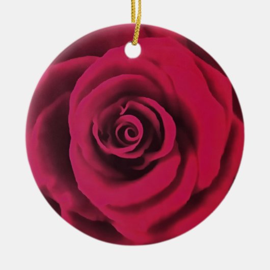 Big Red Rose Keramisch Ornament (Voorkant)