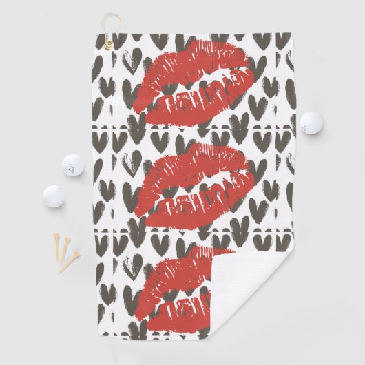 Big Red Smooch Golf Towel Golfhanddoek (Insitu)