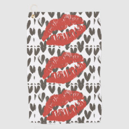 Big Red Smooch Golf Towel Golfhanddoek