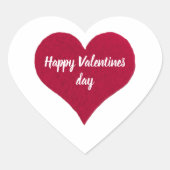 Big red textured hart Happy Valentines day Sticker (Voorkant)