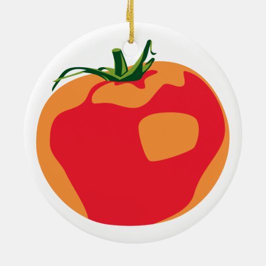 Big Red Tomato Keramisch Ornament (Achterkant)