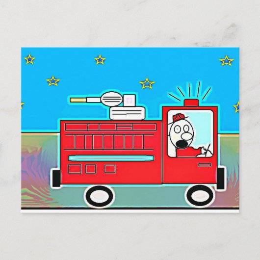 Big Red Truck Briefkaart (Voorkant)