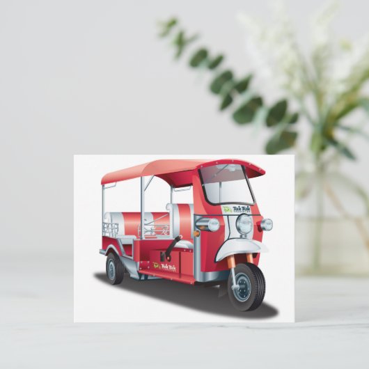 Big Red Tuk Tuk! Briefkaart (Staand voorkant)